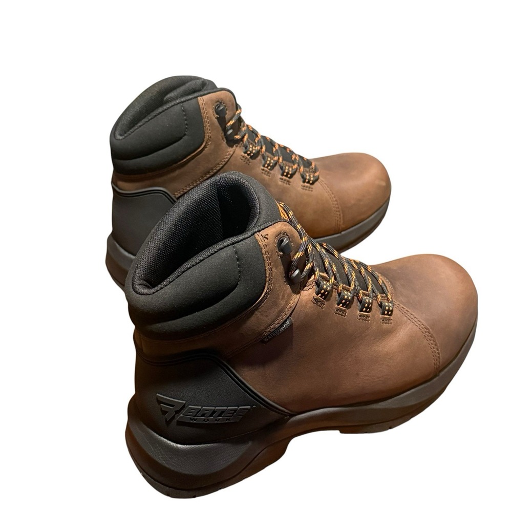 Bates Work By Wolverine Mill Waterproof Steel Toe Brown Leather Boots Men's 10.5 - Picture 3 of 9